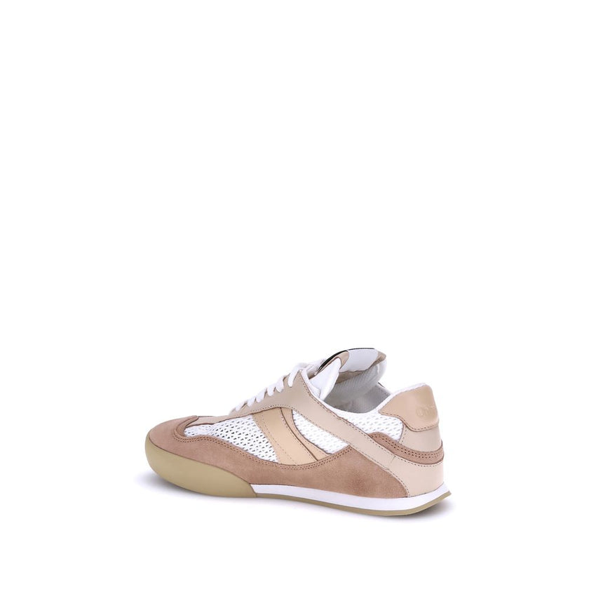 Chloé Beige Calf Leather Bos Taurus Low Top Sneakers Chloé