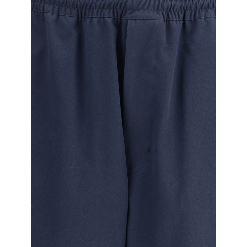 Prada Blue Cotton Casual Pants Prada