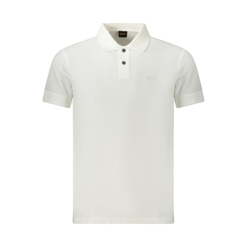 Hugo Boss White Cotton Polo Shirt Hugo Boss