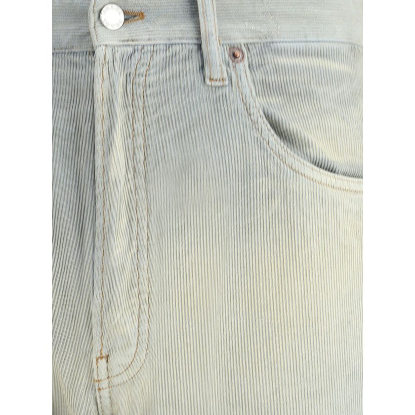 Prada Light Blue Cotton Casual Pants Prada