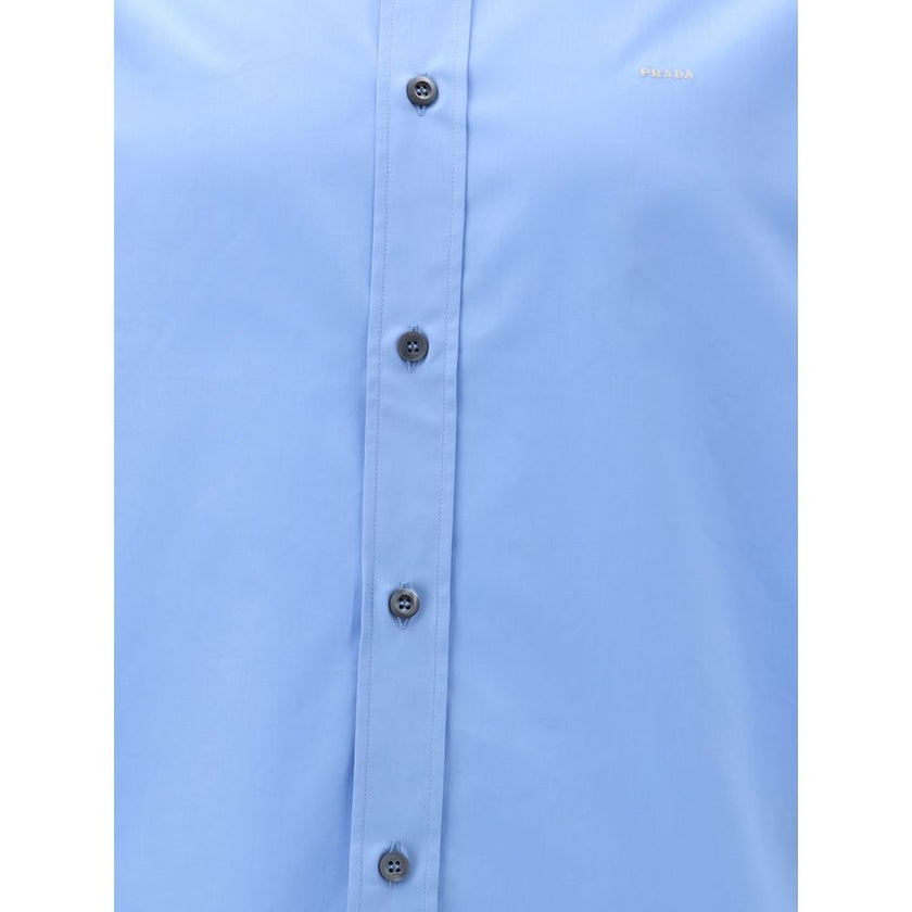 Prada Light Blue Cotton Dress Shirt Prada