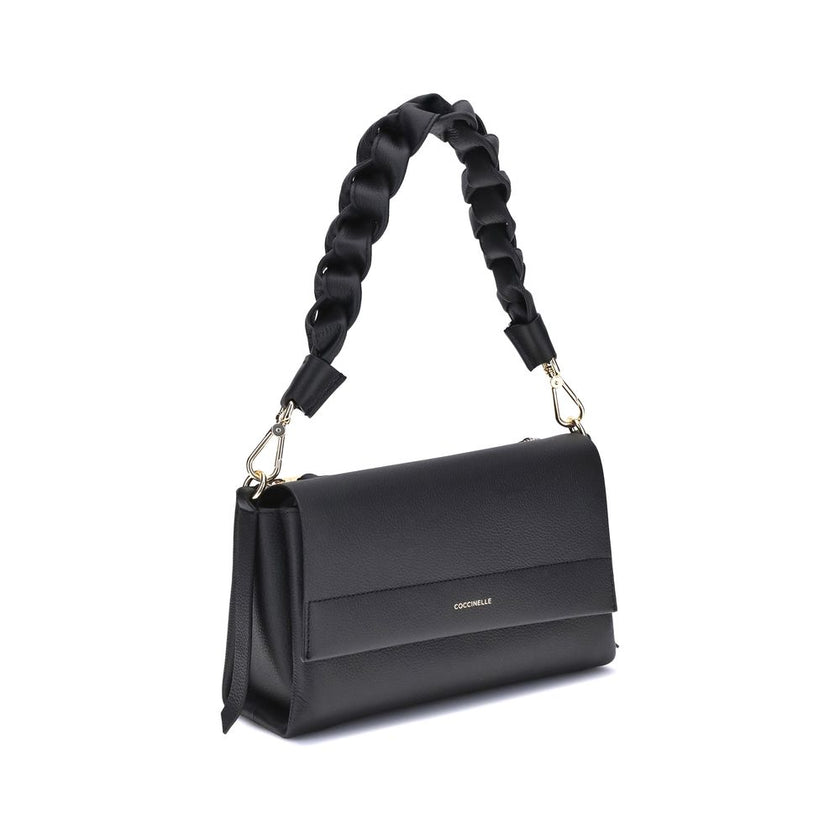 Coccinelle Black Calf Leather Bos Taurus Shoulder Bag Coccinelle