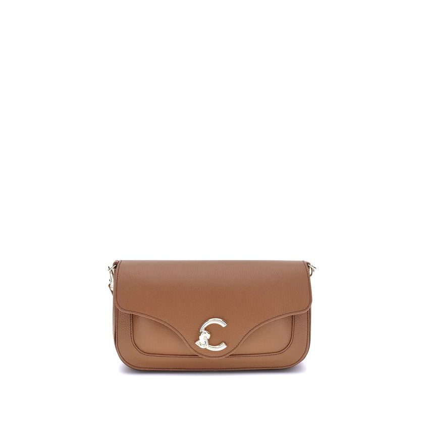 Coccinelle Brown Calf Leather Bos Taurus Shoulder Bag Coccinelle