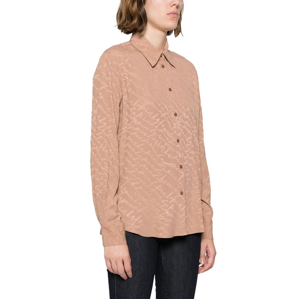 PINKO Beige Silk Women Shirt PINKO