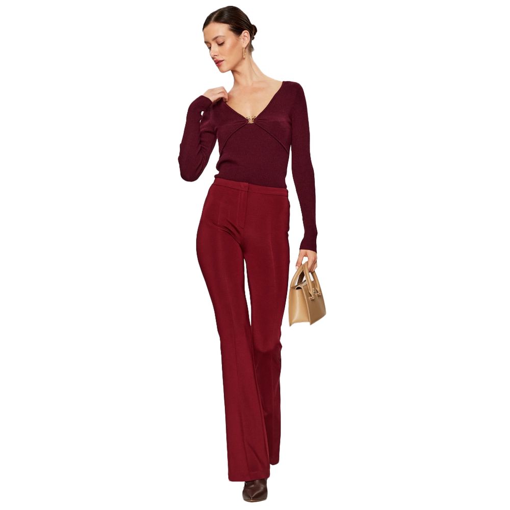 PINKO Red Viscose Women Trouser PINKO