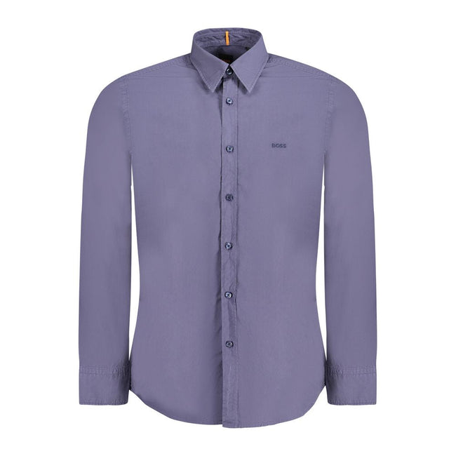 Hugo Boss Blue Cotton Men Shirt Hugo Boss