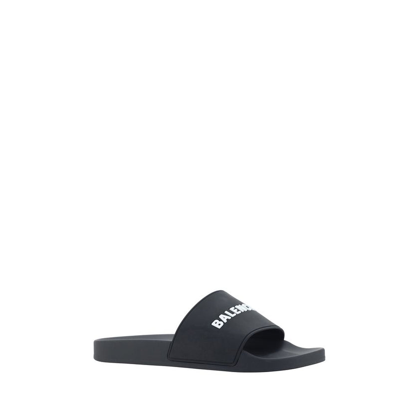 Balenciaga Black Rubber Flat Sandals Balenciaga