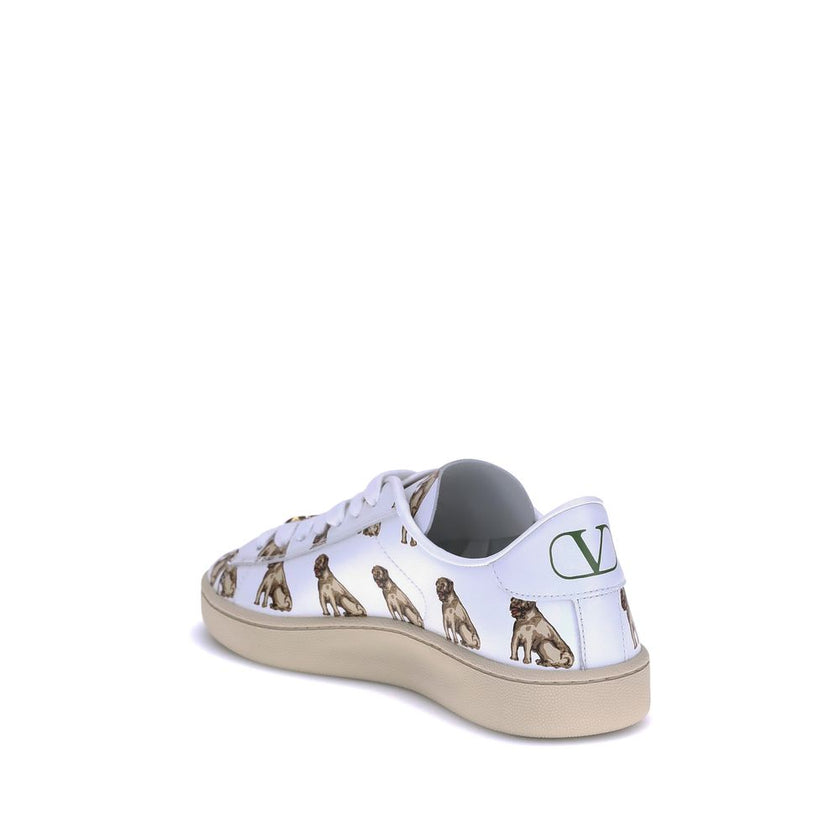 Valentino Garavani White Calf Leather Bos Taurus Low Top Sneakers Valentino Garavani