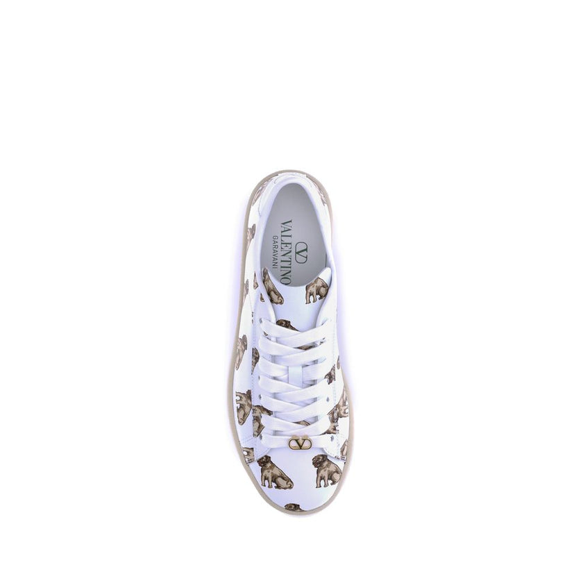 Valentino Garavani White Calf Leather Bos Taurus Low Top Sneakers Valentino Garavani