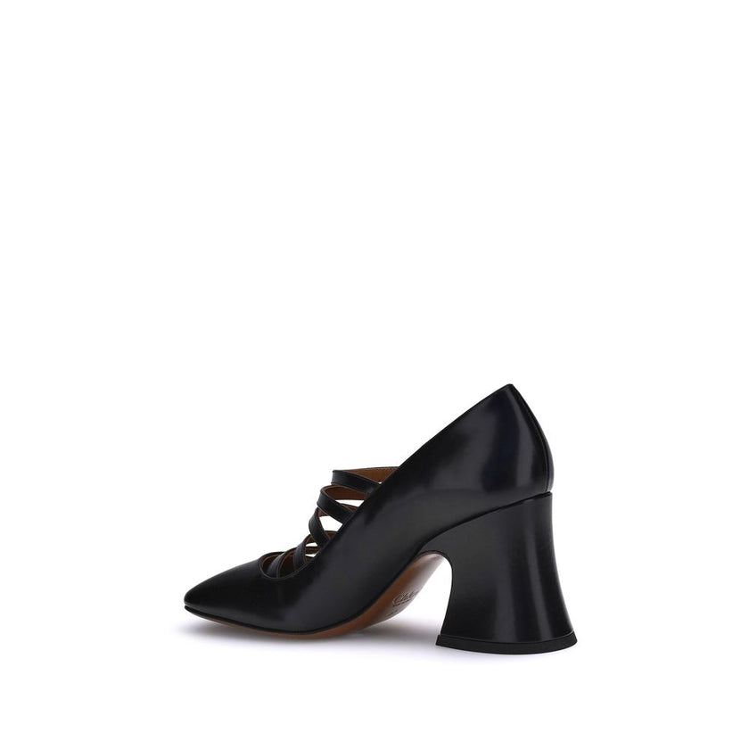 Chloé Black Calf Leather Bos Taurus High Heel Pumps Chloé