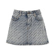 Balenciaga Logo Print Denim Skirt Balenciaga