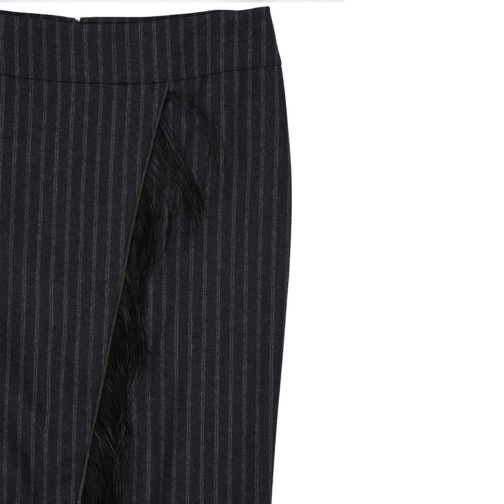 Brunello Cucinelli Wool Striped Skirt Brunello Cucinelli