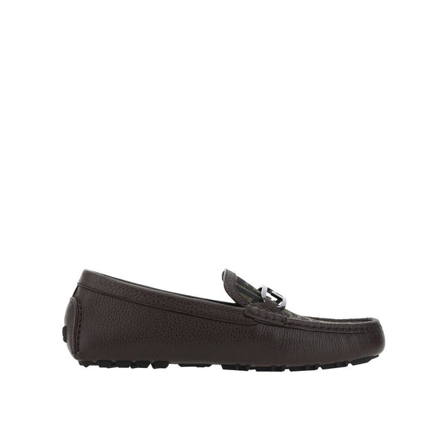 Fendi Leather Monogram Loafers Fendi
