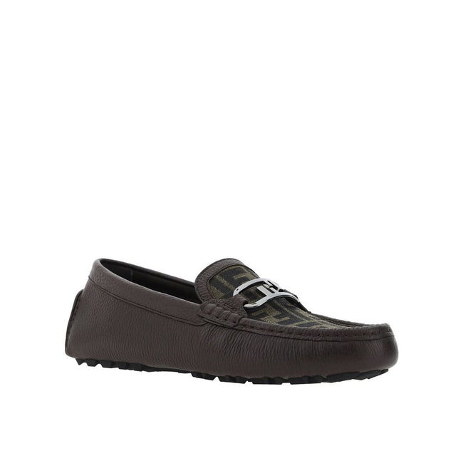Fendi Leather Monogram Loafers Fendi