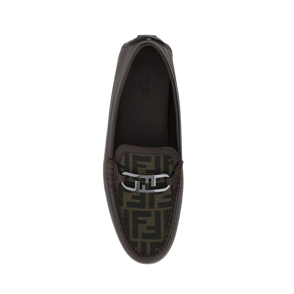 Fendi Leather Monogram Loafers Fendi