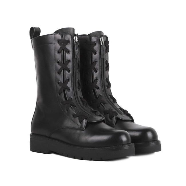 Valentino Garavani Combat Leather Boots Valentino Garavani