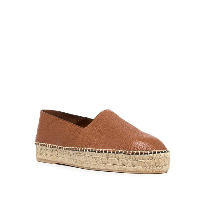Valentino Garavani Logo-Plaque Leather Espadrilles Valentino Garavani