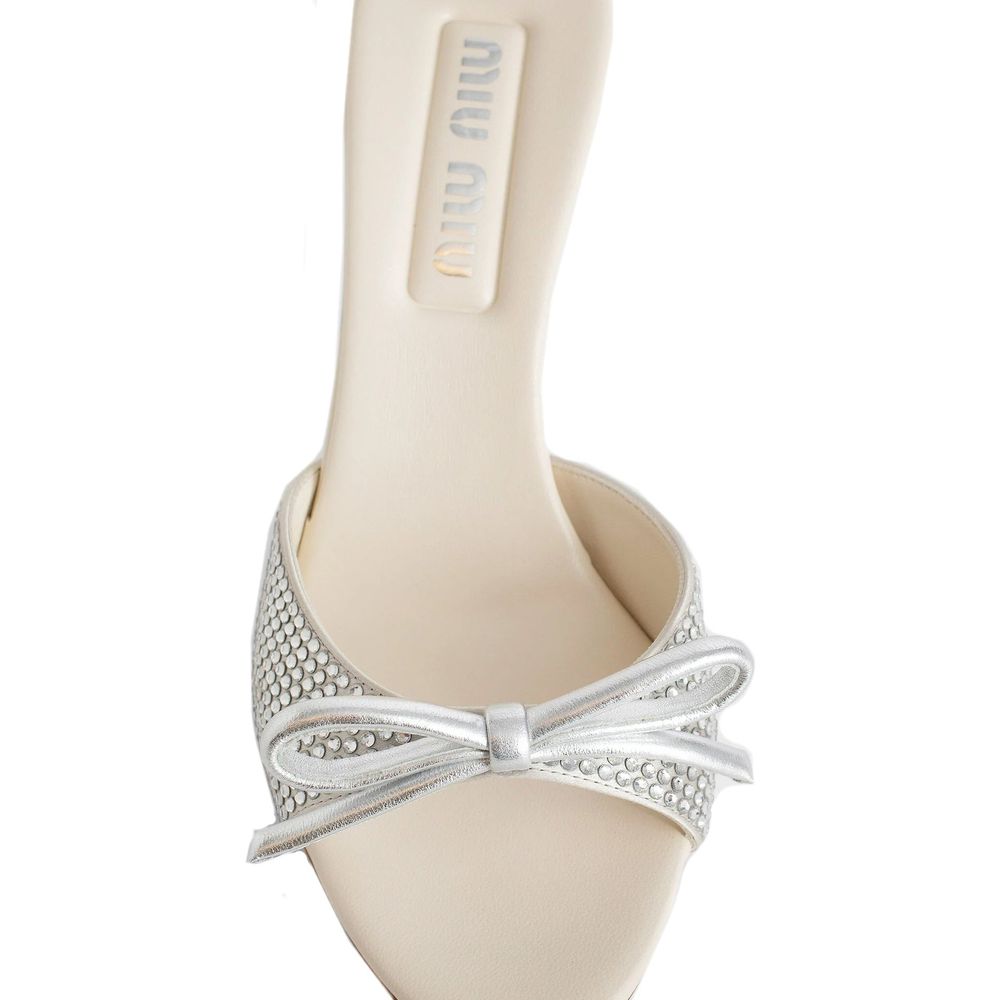 Miu Miu Leather Crystals Mules Miu Miu