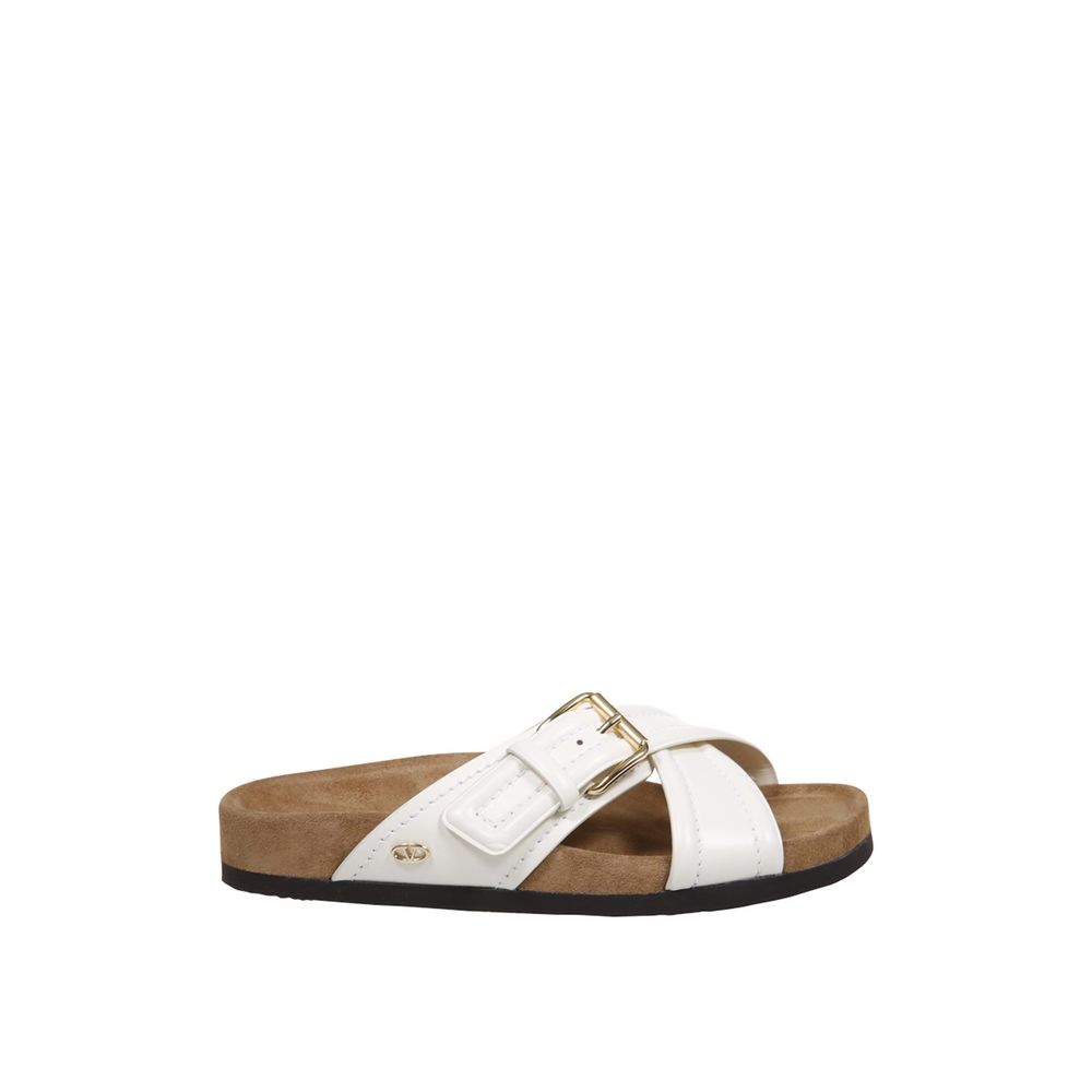 Valentino Garavani Leather Flat Sandals Valentino Garavani