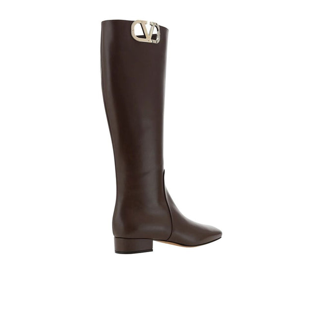 Valentino Garavani Leather Logo Boots Valentino Garavani