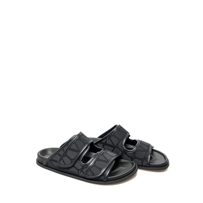 Valentino Garavani Toile Iconographe Flat Sandals Valentino Garavani