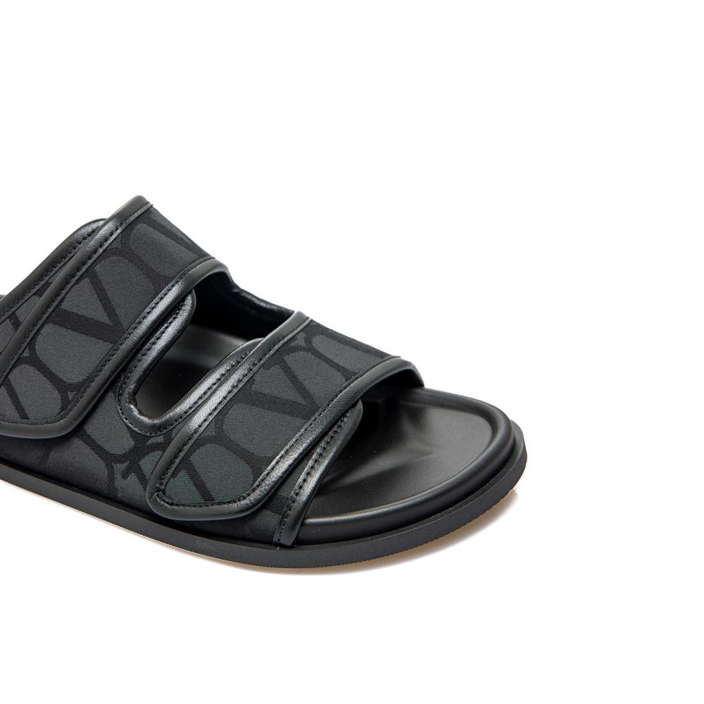 Valentino Garavani Toile Iconographe Flat Sandals Valentino Garavani