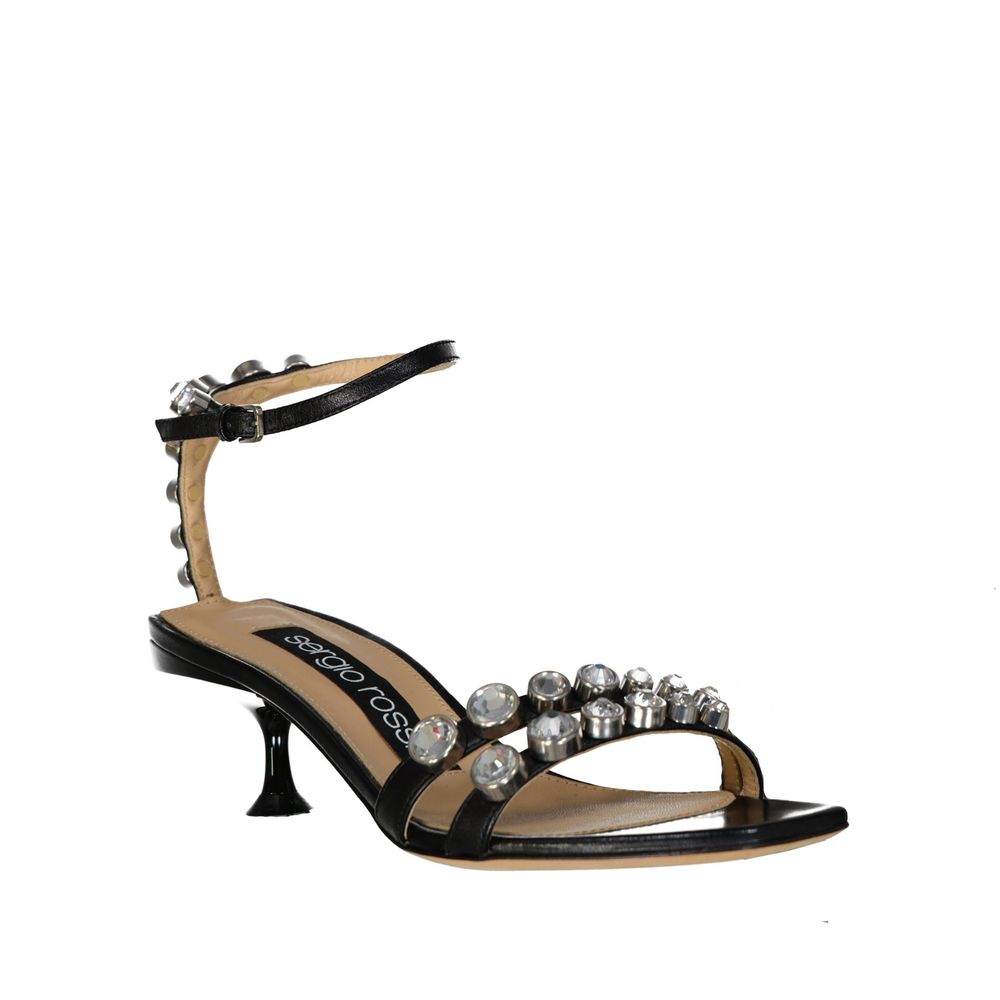 Sergio Rossi Leather Crystal Sandals Sergio Rossi