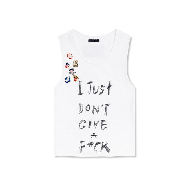 Balmain Printed Cotton Cropped T-Shirt Balmain