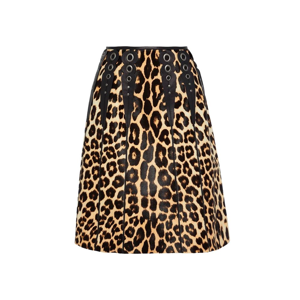 Bottega Veneta Leopard Print Calf Hair Skirt Bottega Veneta