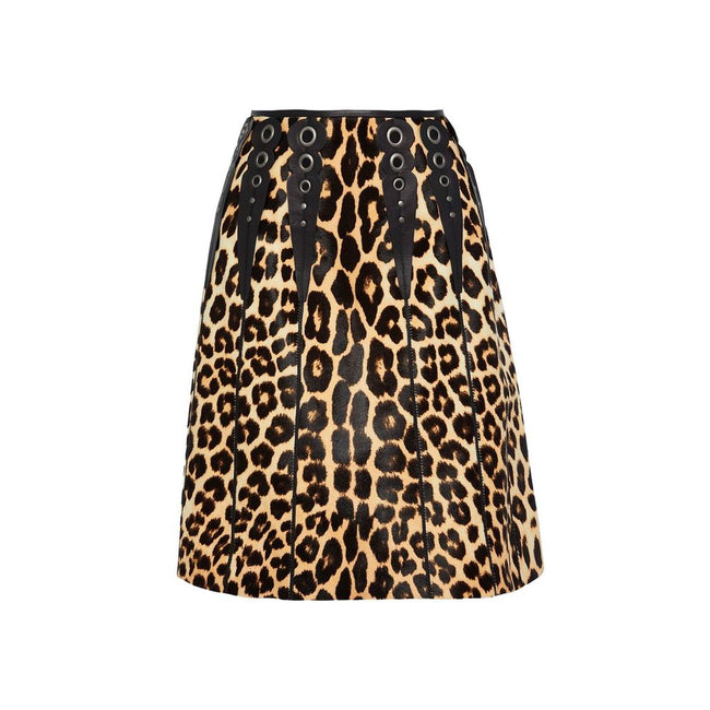 Bottega Veneta Leopard Print Calf Hair Skirt Bottega Veneta