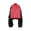 Maison Margiela Faux Fur Trimmed Leather Cape Jacket Maison Margiela