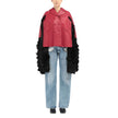 Maison Margiela Faux Fur Trimmed Leather Cape Jacket Maison Margiela