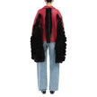 Maison Margiela Faux Fur Trimmed Leather Cape Jacket Maison Margiela