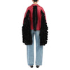 Maison Margiela Faux Fur Trimmed Leather Cape Jacket Maison Margiela