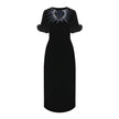 Fendi Fur Trim Velvet Midi Dress Fendi