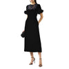 Fendi Fur Trim Velvet Midi Dress Fendi