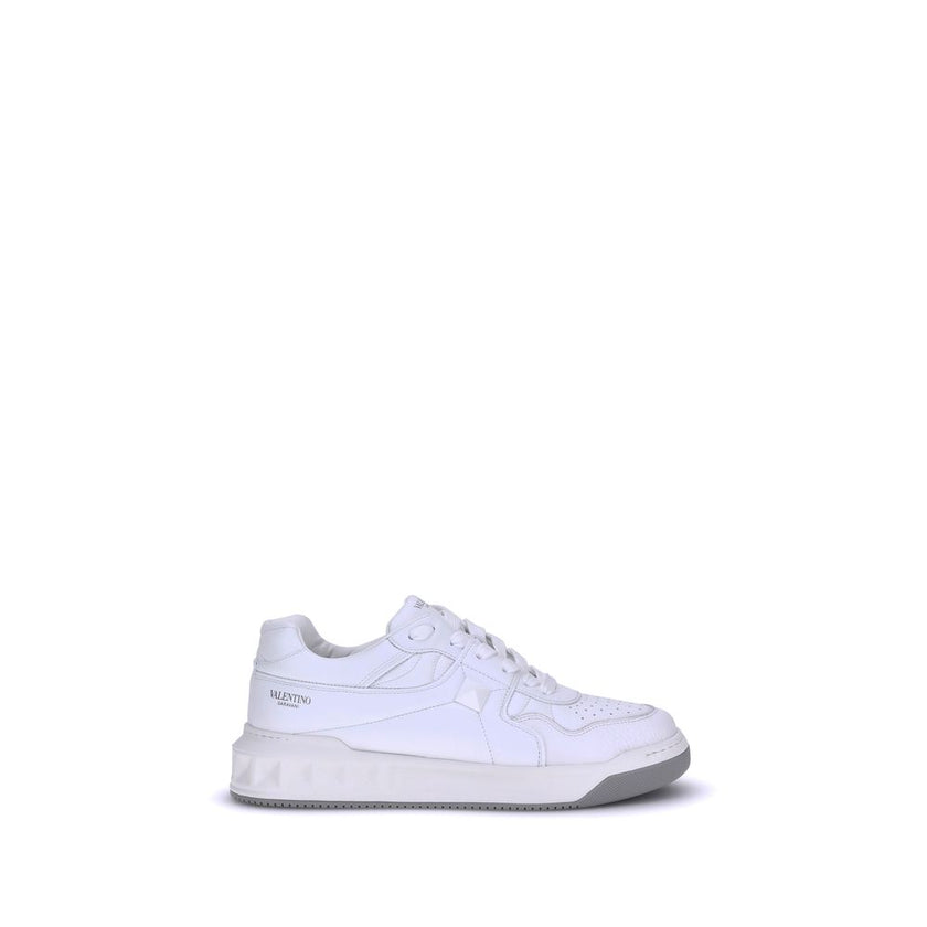 Valentino Garavani White Calf Leather Bos Taurus Low Top Sneakers Valentino Garavani