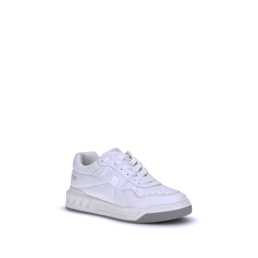 Valentino Garavani White Calf Leather Bos Taurus Low Top Sneakers Valentino Garavani