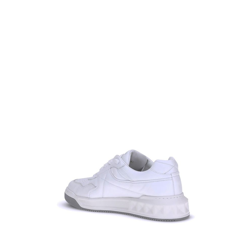 Valentino Garavani White Calf Leather Bos Taurus Low Top Sneakers Valentino Garavani