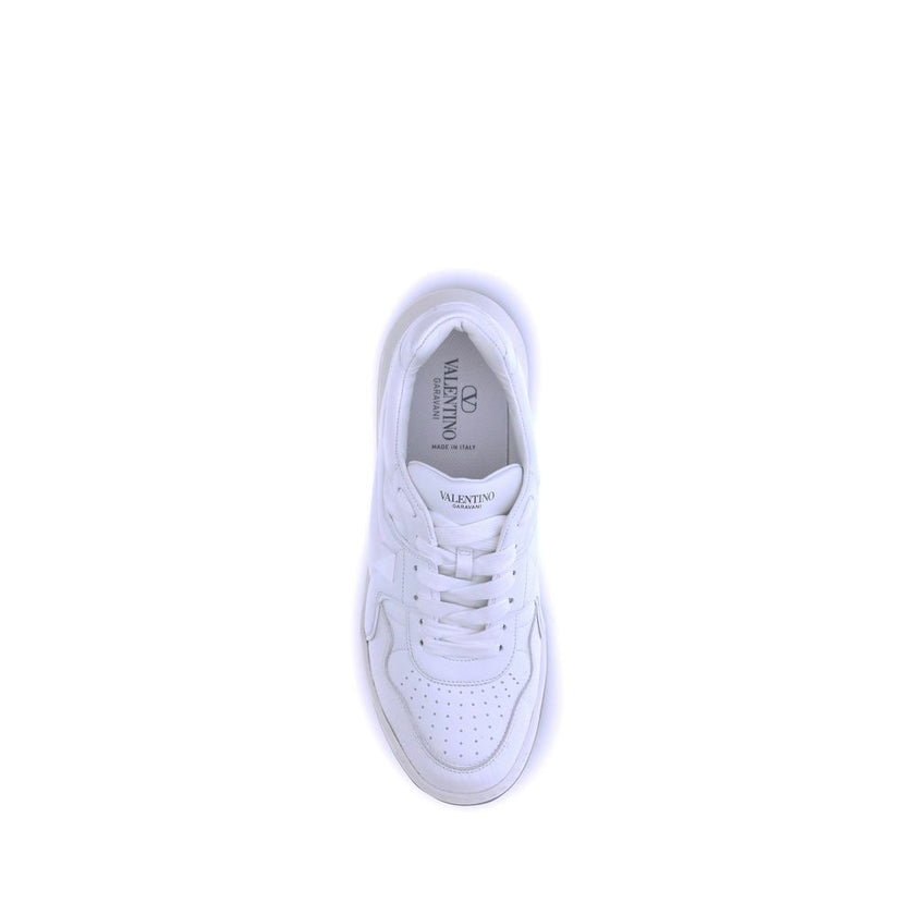 Valentino Garavani White Calf Leather Bos Taurus Low Top Sneakers Valentino Garavani