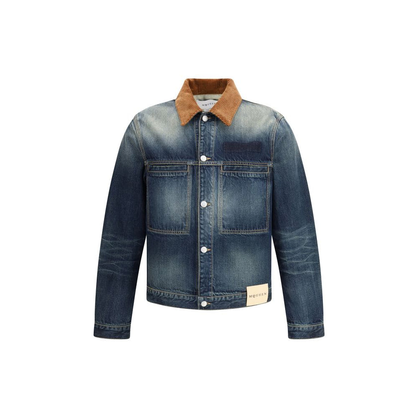 Alexander McQueen Blue Cotton Denim Jacket Alexander McQueen