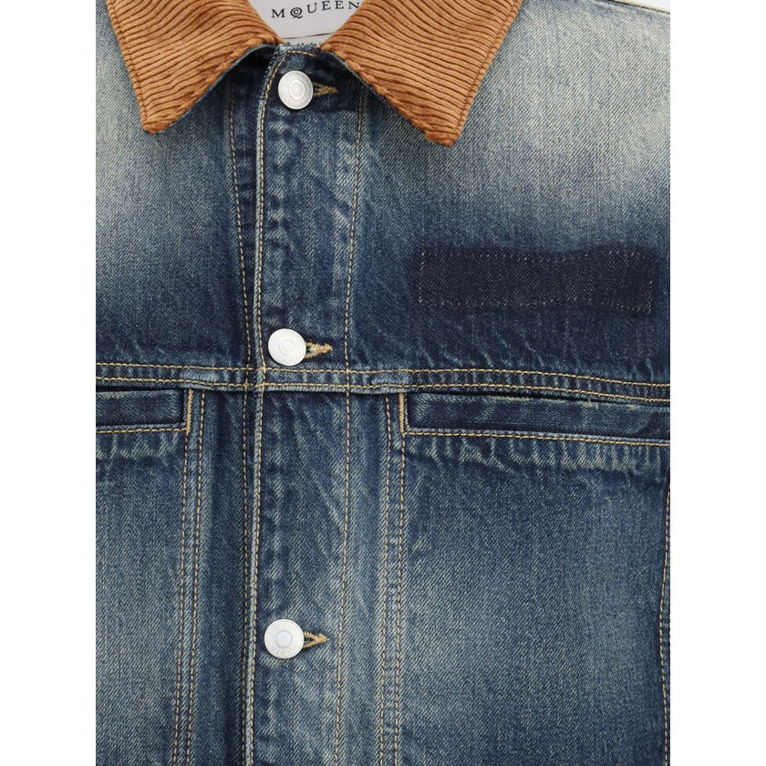 Alexander McQueen Blue Cotton Denim Jacket Alexander McQueen