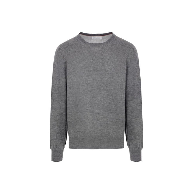 Brunello Cucinelli Gray Cashmere Men Sweater Brunello Cucinelli