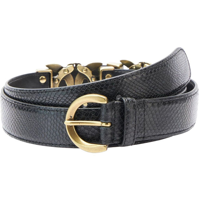 PINKO Black Calfskin Belt PINKO