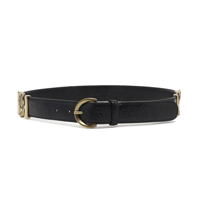 PINKO Black Calfskin Belt PINKO