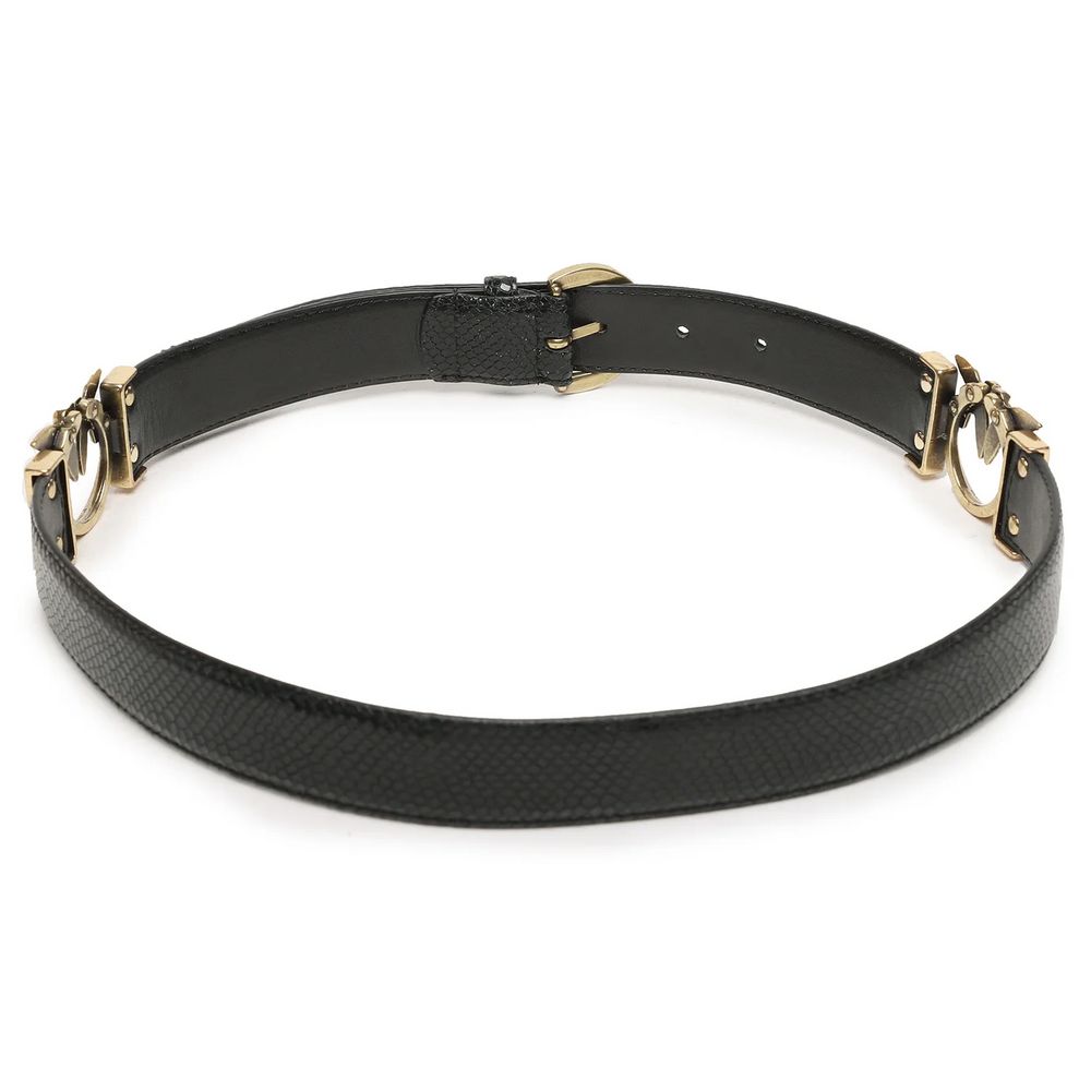 PINKO Black Calfskin Belt PINKO