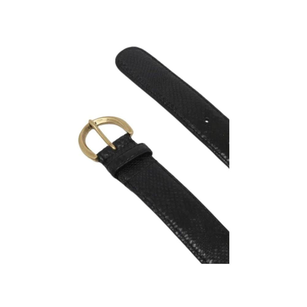 PINKO Black Calfskin Belt PINKO