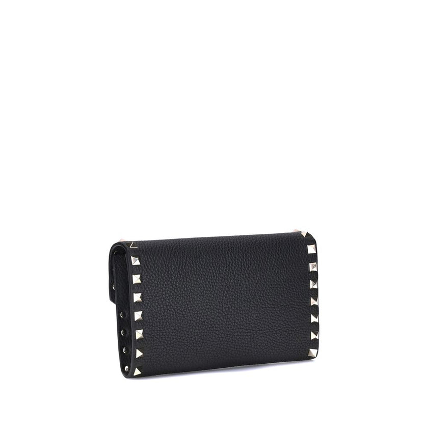 Valentino Garavani Black Calf Leather Bos Taurus Wallet Valentino Garavani