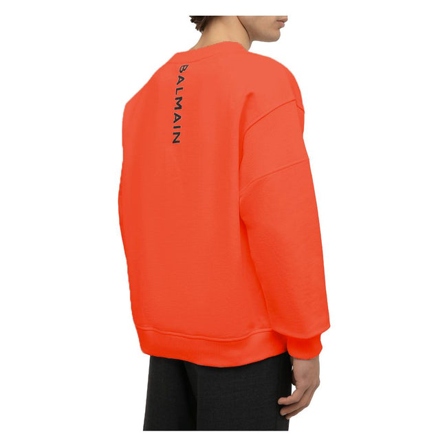 Balmain Orange Cotton Men Sweater Balmain