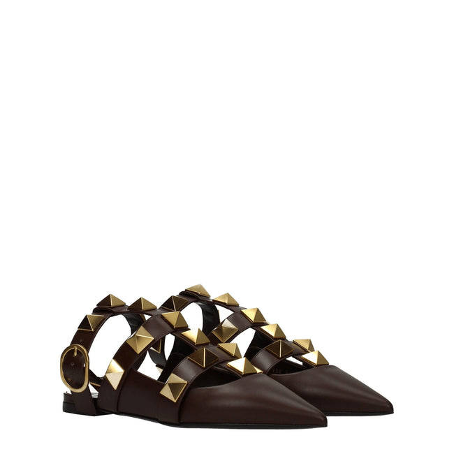 Valentino Garavani Brown Leather Sandals Valentino Garavani
